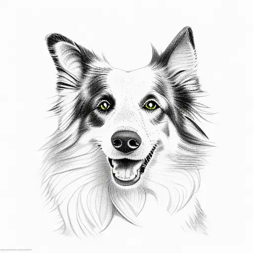 Border collie tattoo design idea