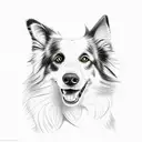 Border collie tattoo design idea