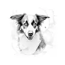 Border collie tattoo design idea