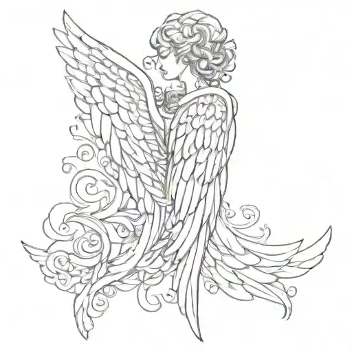  love loyalty respect angel wings tattoo design idea