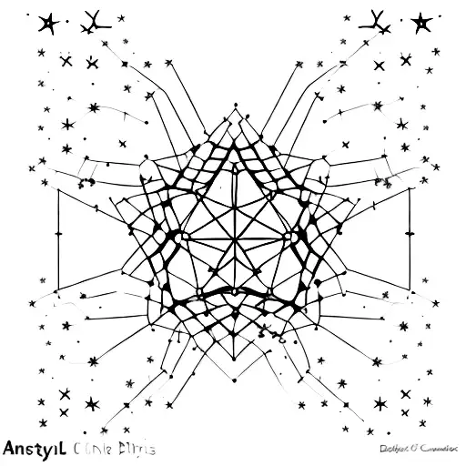 A delicate and minimalist design of six stars arranged in a constellation, symbolizing the guiding light and love shared within your big family. tattoo design idea