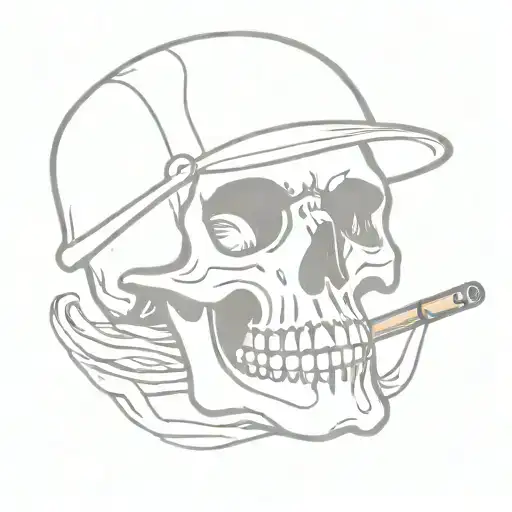 british army skull smoking a cigar tattoo design idea
