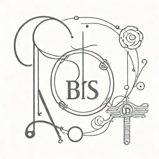 bts logo with semi colon tattoo design idea