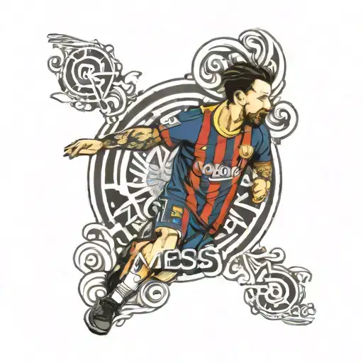 Messi name font tattoo design idea
