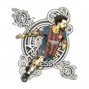 Messi name font tattoo design idea