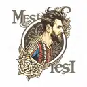Messi name font tattoo design idea