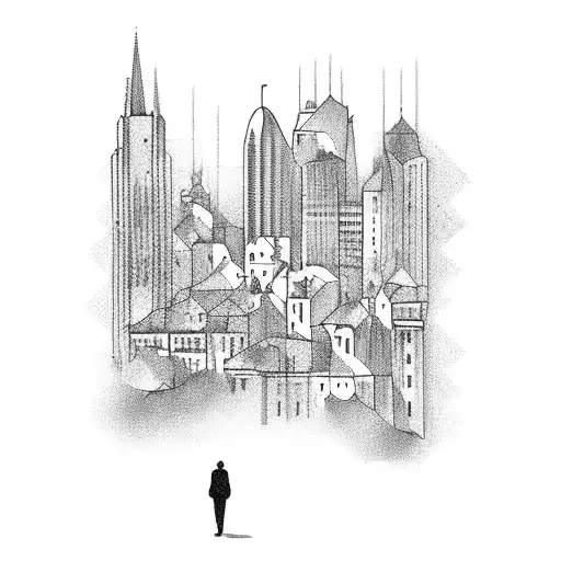 City if Split located in Croatia tattoo design idea