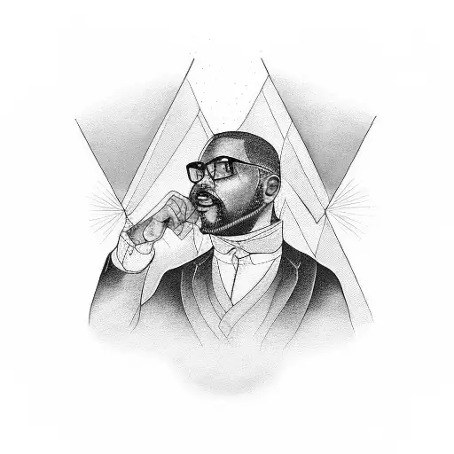 black pastor collie from the side tattoo design idea