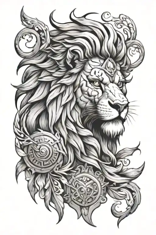 Zeus lion eye street tattoo design idea