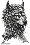 Fenrir and Tyr tattoo design idea