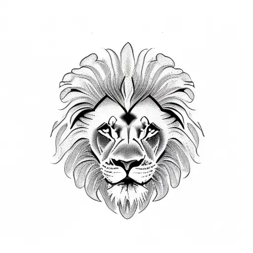 lion head in Africa continent silhouette  tattoo design idea