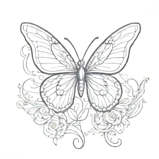 butterfly and angel wing   tattoo design idea