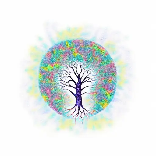 Tree of Life with African American woman  tattoo design idea