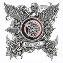 a combination of actual nickelback album covers. specifically The Long Road, Silver Side Up, The State.  tattoo design idea