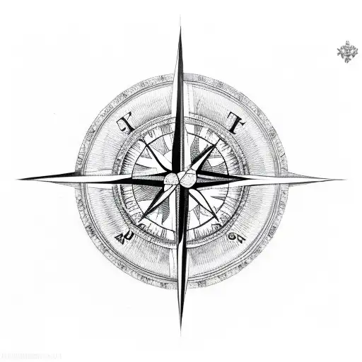 Compass tattoo design idea