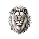 lion with scar on eye tattoo design idea