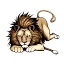 lion with scar on eye tattoo design idea