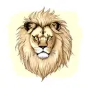 lion with scar on eye tattoo design idea