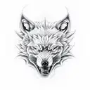 snarling wolf tattoo design idea