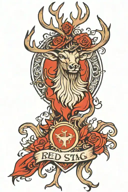 red stag family crest type tatoo tattoo design idea