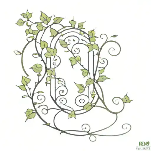 ivy vines entwined with opened Grécourt Gates  tattoo design idea