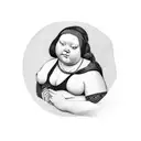 renaissance art fat woman tattoo design idea