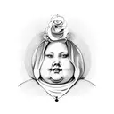 renaissance art fat woman tattoo design idea