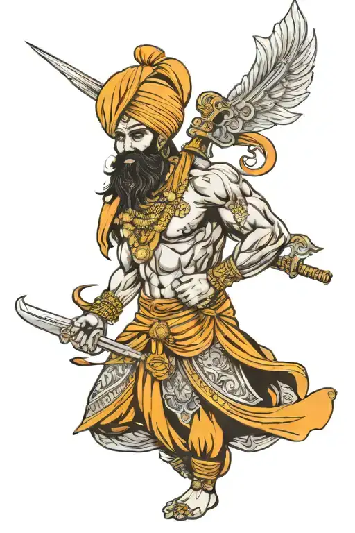 sikh warrior tattoo design idea