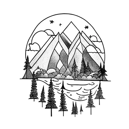 Add sky with clouds and hot air balloon  tattoo design idea