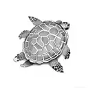 turtle with handpan as a shell tattoo design idea