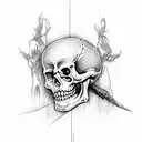 skeleton arms above the knee going down and around  tattoo design idea