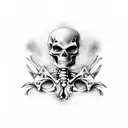 skeleton arms above the knee going down and around  tattoo design idea