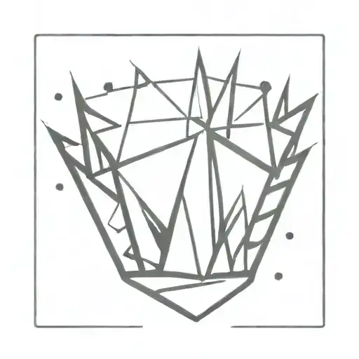 crown broken into 3 shards tattoo design idea