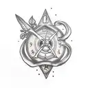 Harry Potter Time Turner with Strawberry plant tattoo design idea