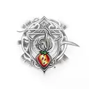Harry Potter Time Turner with Strawberry plant tattoo design idea
