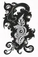 Create a arm sleeve tattoo using lithuanian "Vytis" And other symbols, incorporate a lot of baltic pagan symbols too. tattoo design idea