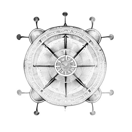 ship wheel tattoo design idea