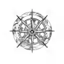 ship wheel tattoo design idea