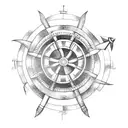 ship wheel tattoo design idea