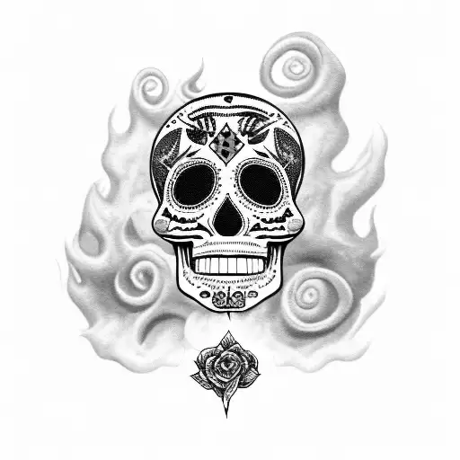 black and white sugar skull tattoos for men