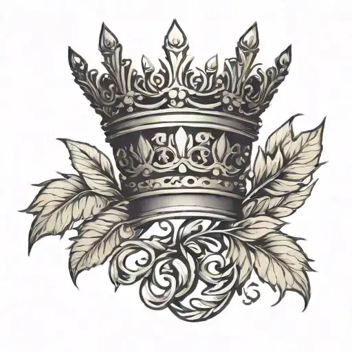 A stylized laurel wreath intertwined with a crown, symbolizing victory and royalty tattoo design idea