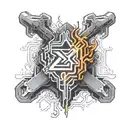 Melted Anvil tattoo design idea