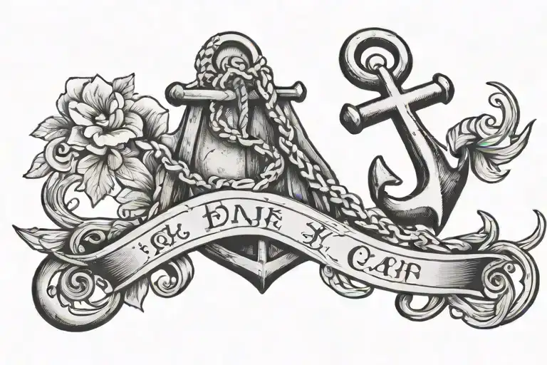 R J in cursive with a anchor at the end tattoo design idea
