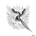 BLACK AND GREY PHOENIX tattoo design idea