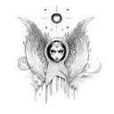 fallen angel eyes cry tattoo design idea