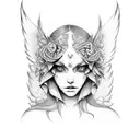 fallen angel eyes cry tattoo design idea