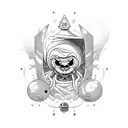 aventure time lich, fin and jake tattoo design idea