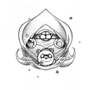 aventure time lich, fin and jake tattoo design idea