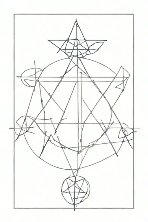 a family does not begin with common blood but does not end with a pentagram tattoo design idea