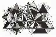 triangles and optical illusions tattoo design idea